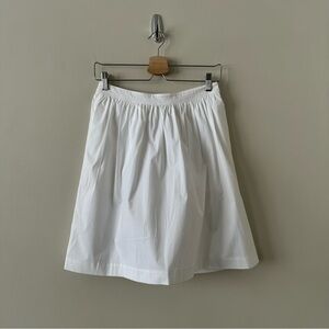 THEORY-WHITE Cotton Blend A-Line Skirt (Size:2)
